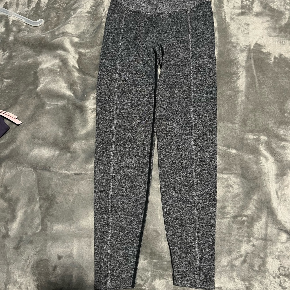 PINK Victoria's Secret Gray Leggings with black stripe on side